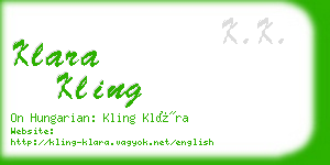 klara kling business card